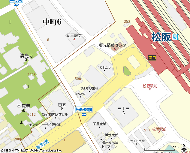 松阪支店付近の地図